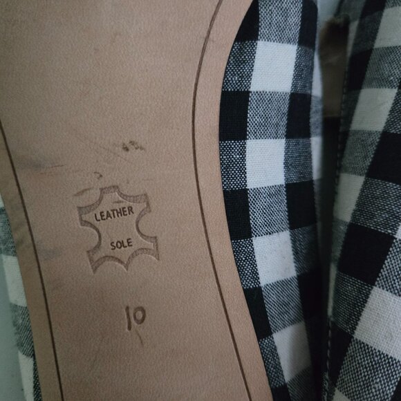Sam Edelman Black White Gingham Point Toe Mules Fabric Upper Size 10 - Picture 10 of 10